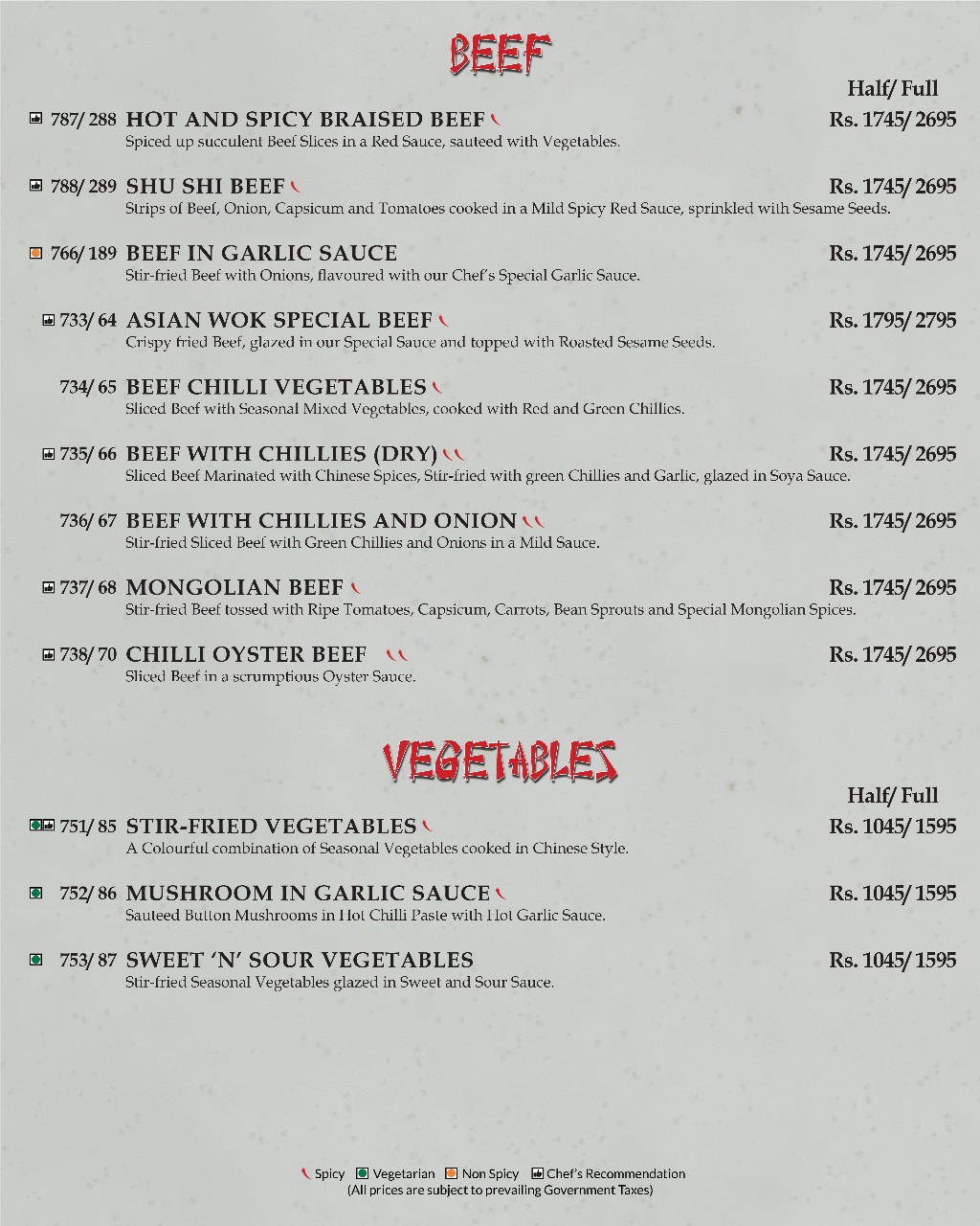 Menus Asian Wok Bahria Town